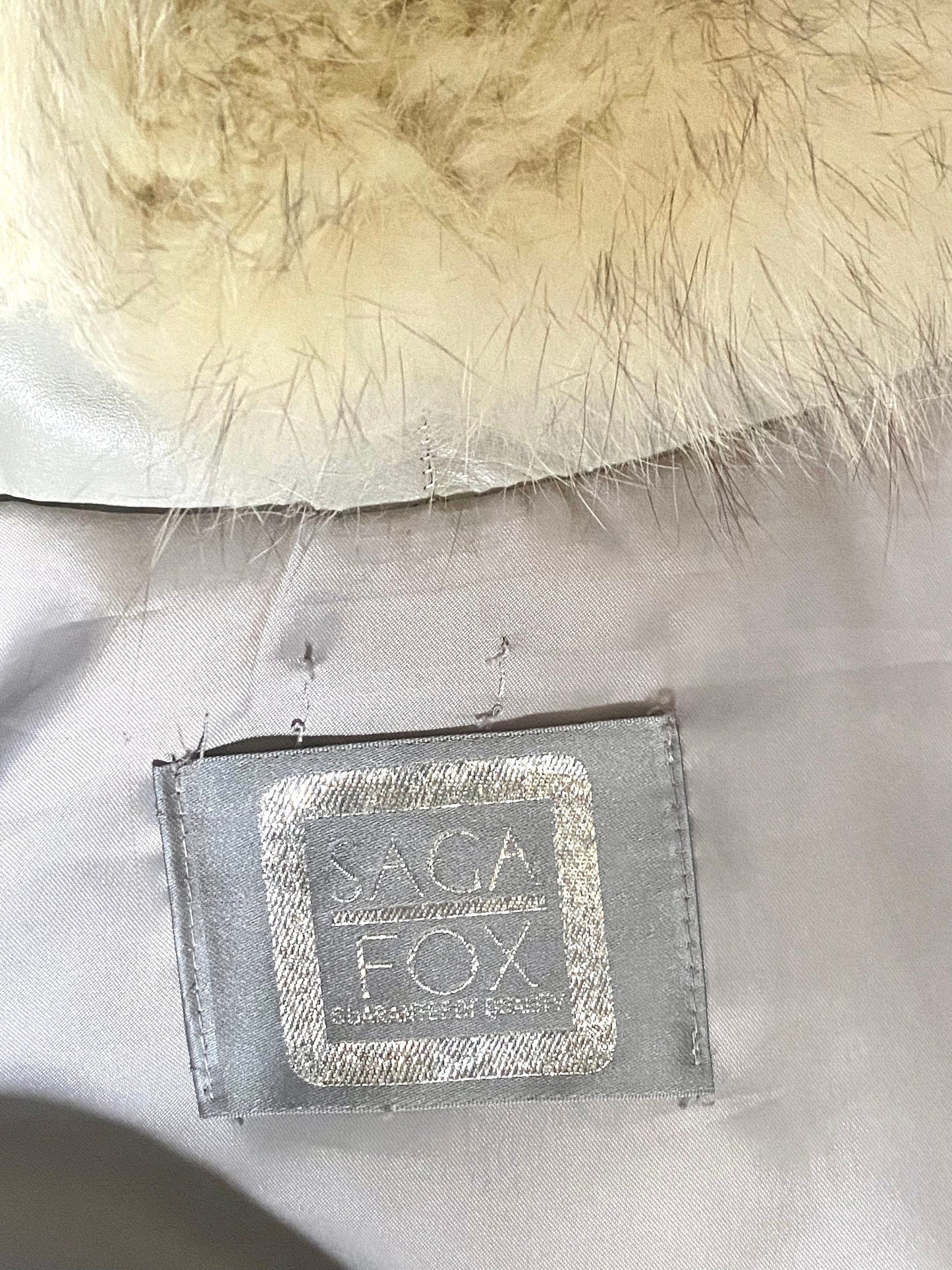 Saga Furs BLUE ARCTIC Natural FOX Fur Coat Jacket