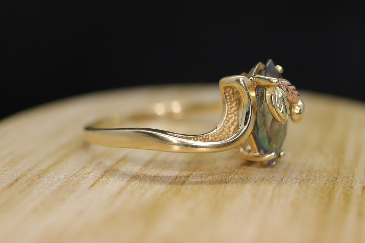 Black Hills Gold Ring. 10k Multi-Tone Mystic Topaz Black Hills Gold Statement Ring.
