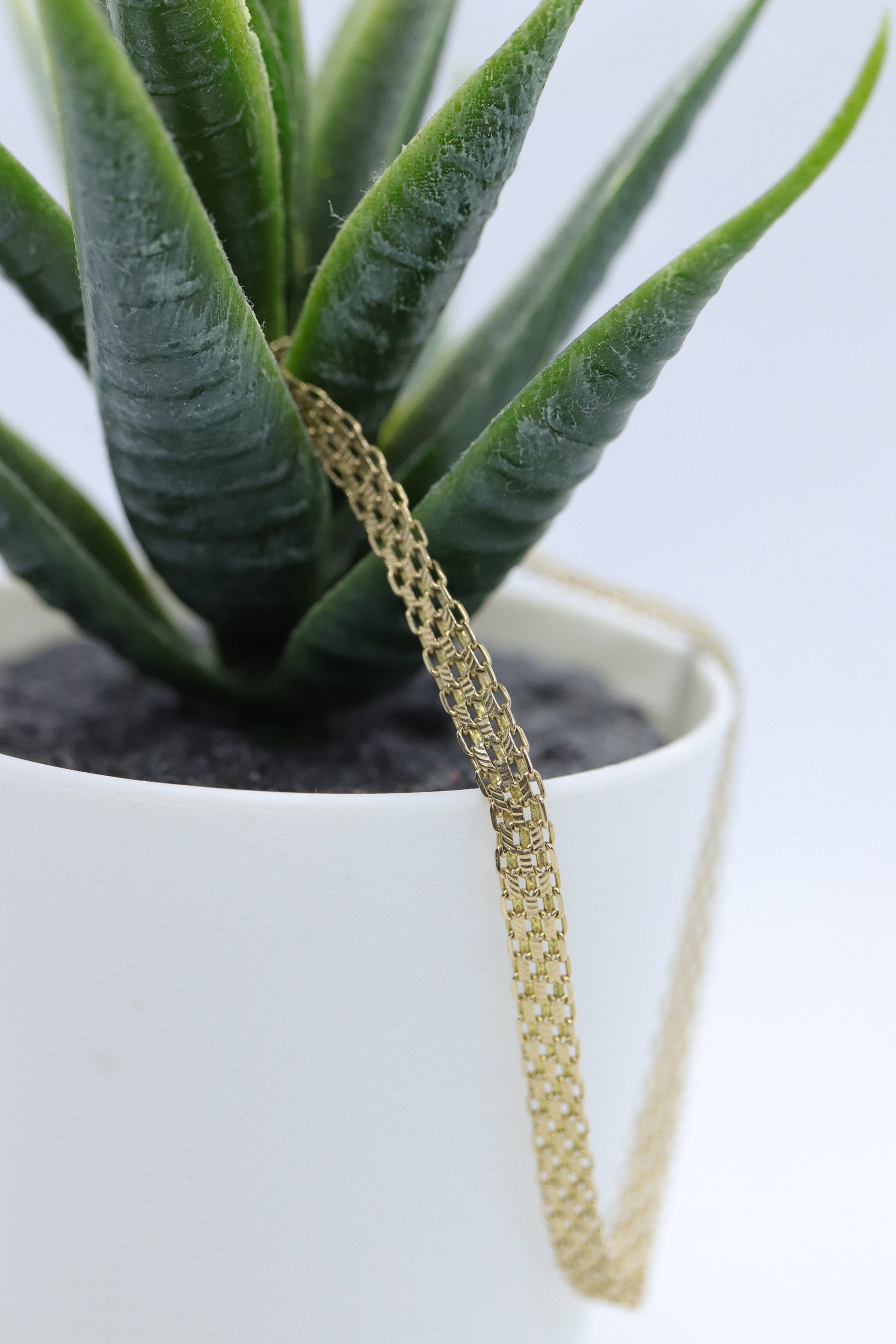10k Bismark Chain Mesh Bracelet. 3 Row Mesh link Yellow gold Bracelet.