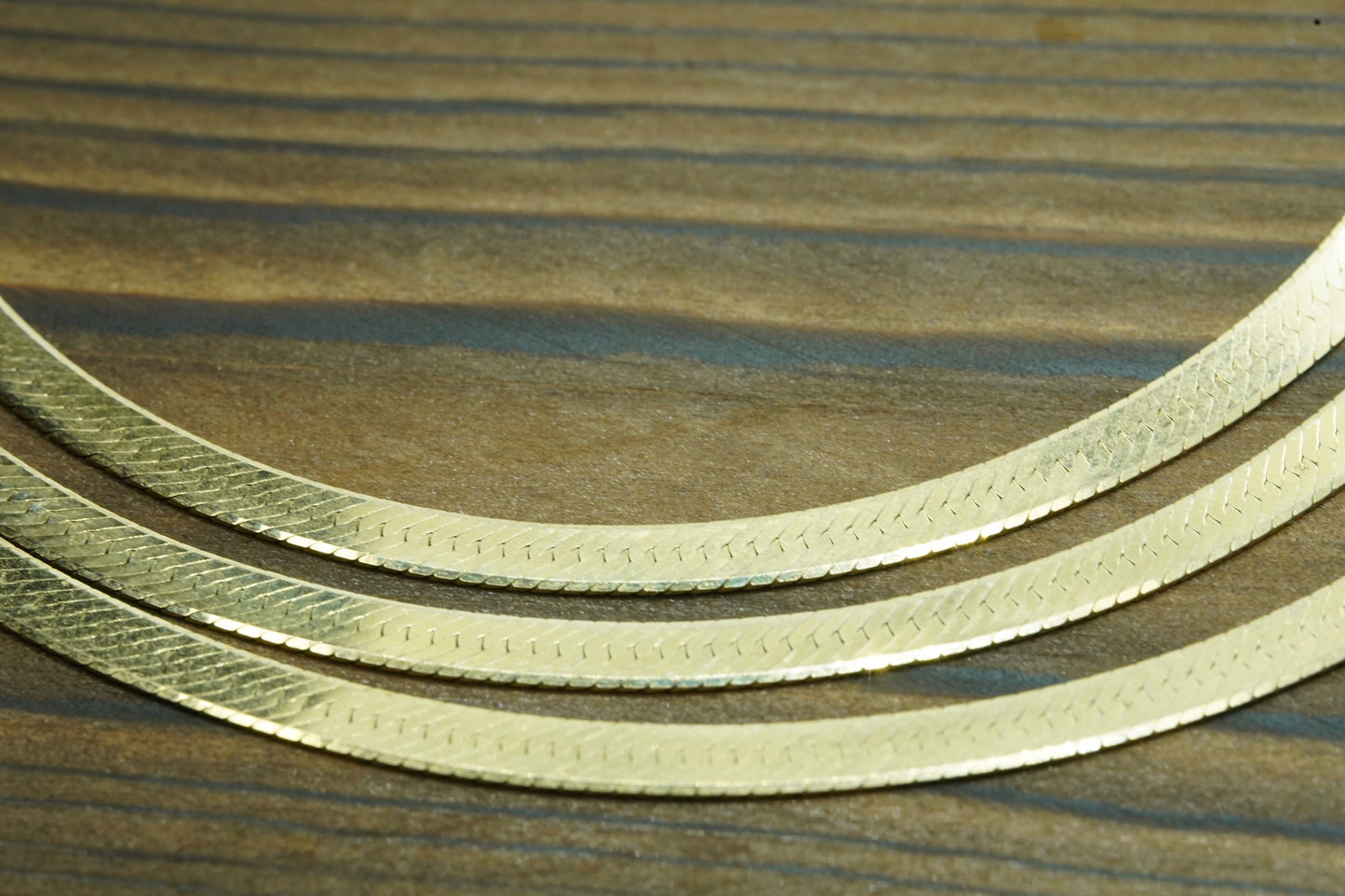 14k Herringbone Chain Necklace. 14k High Polish Gloss Necklace 4mm 29in 18.7grams