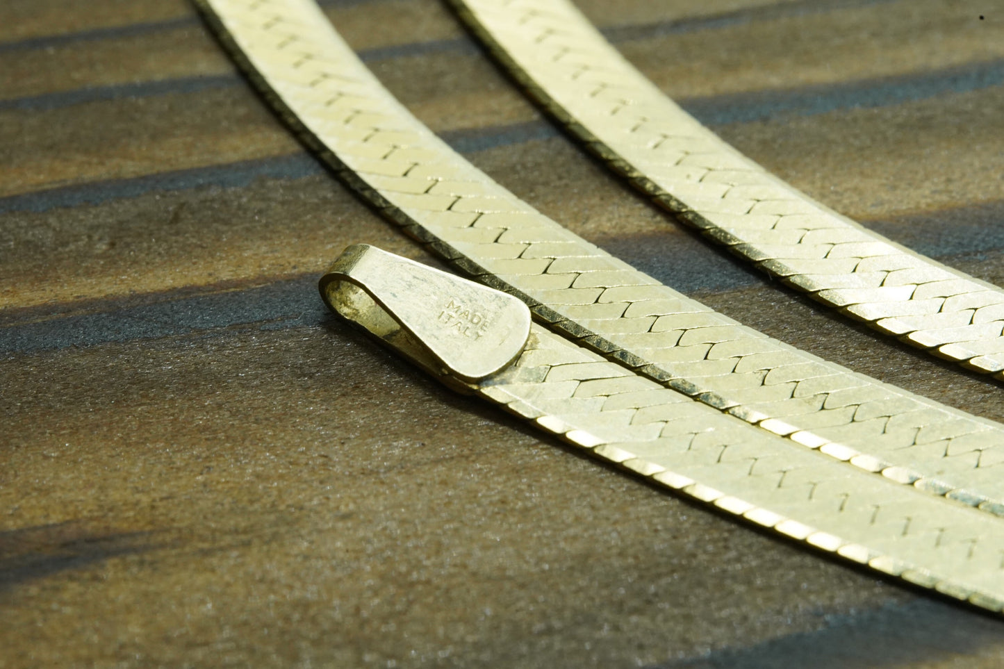 14k Herringbone Chain Necklace. 14k High Polish Gloss Necklace 4mm 29in 18.7grams