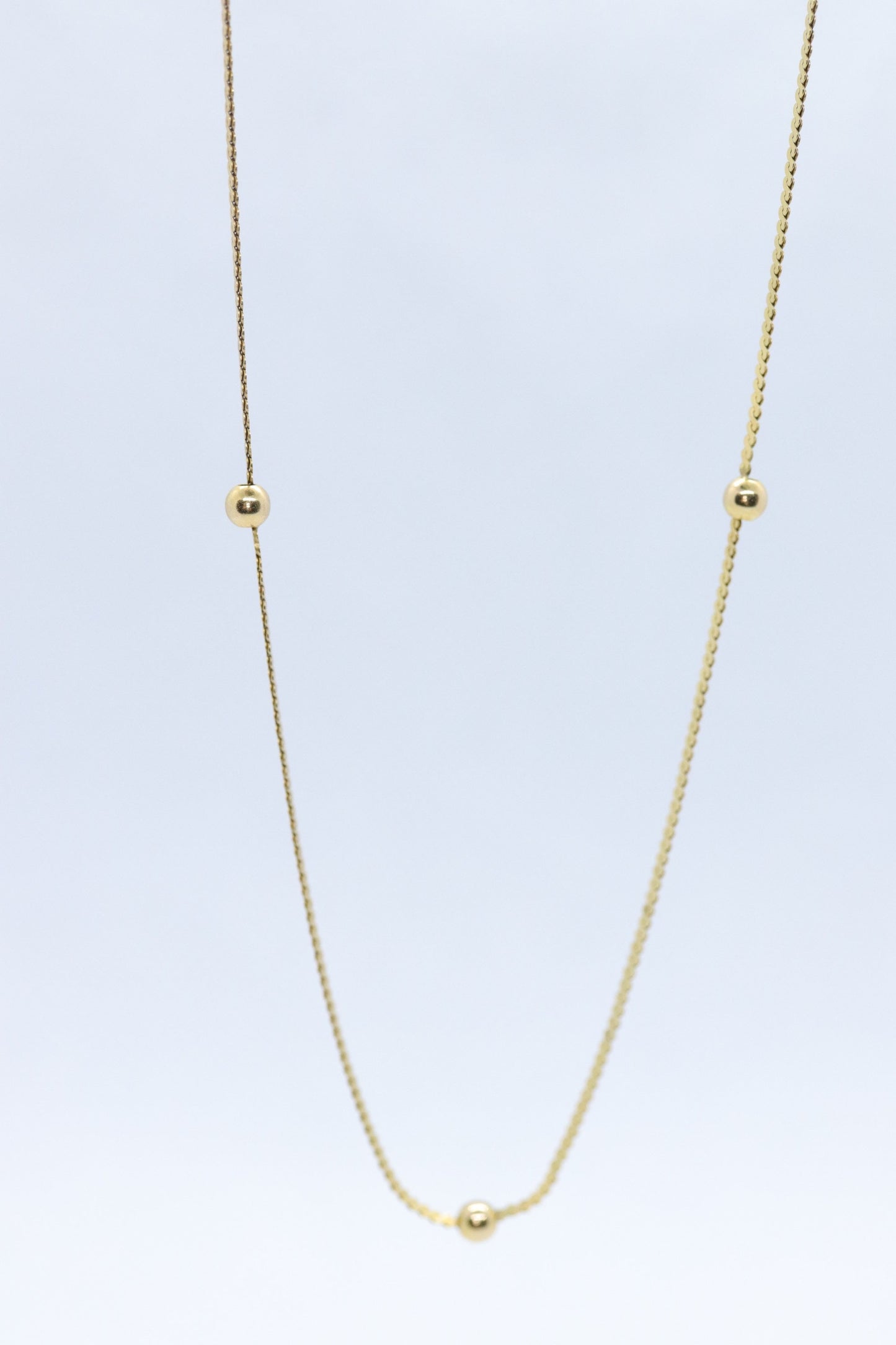 14k S-Link Serpentine BEAD necklace. Italy. 24in 1mm wide 2.7grams chain