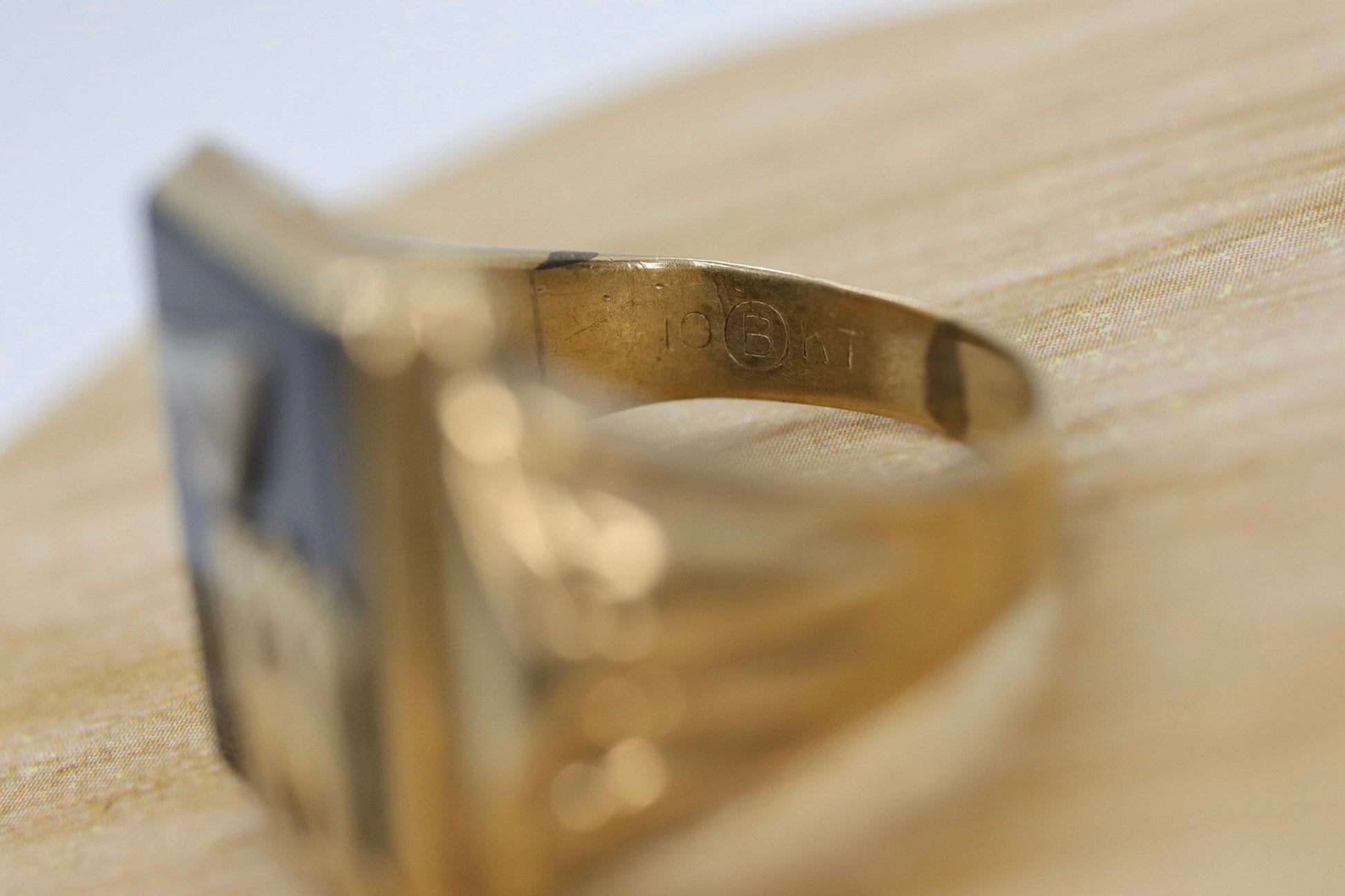 10k ONYX M  N or W ring. 10k Letter M or N or W statement ring. Calligraphy M or N initial Men or Women ring