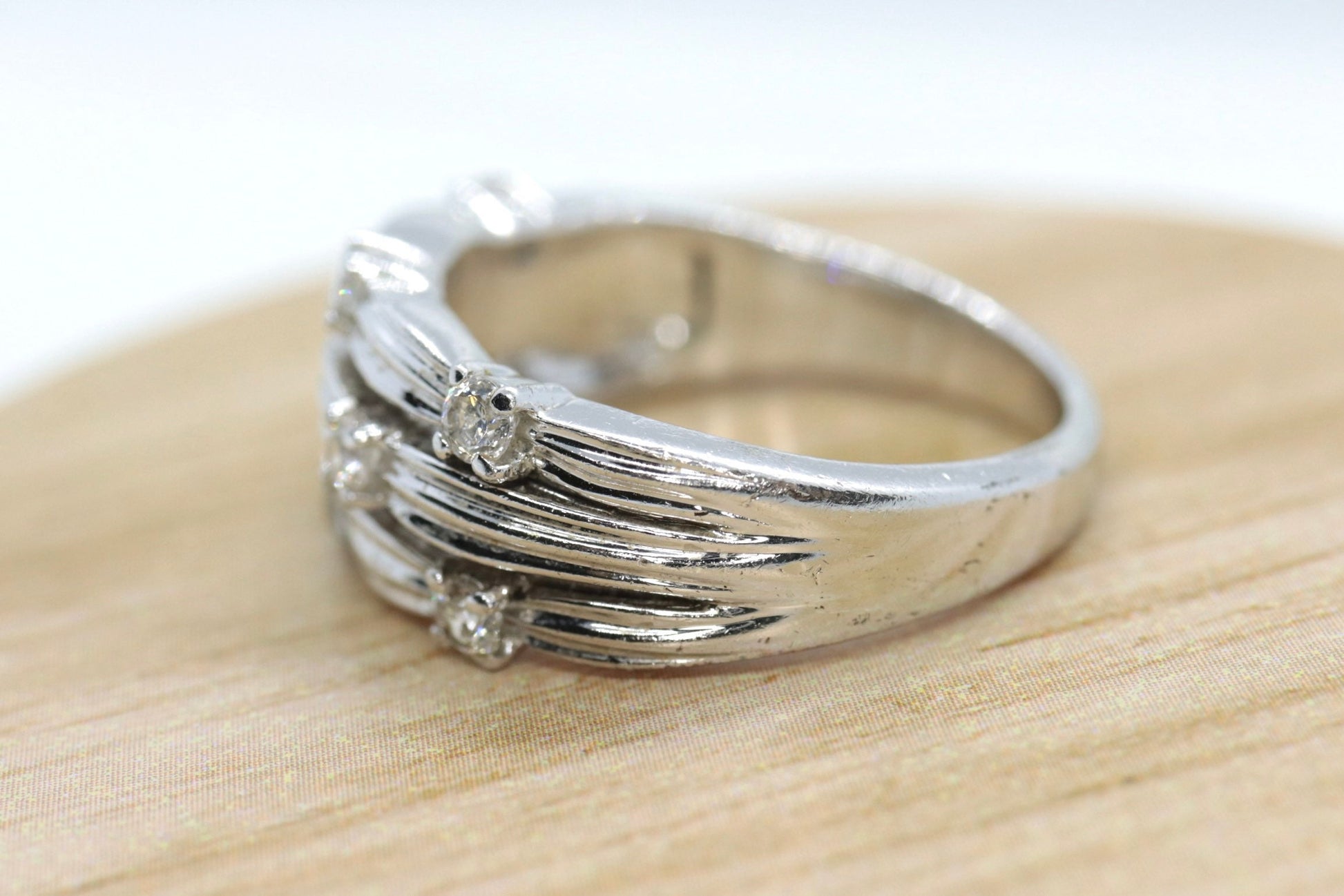 Vintage CZ Cluster Sterling silver Ring. Sz 10.5