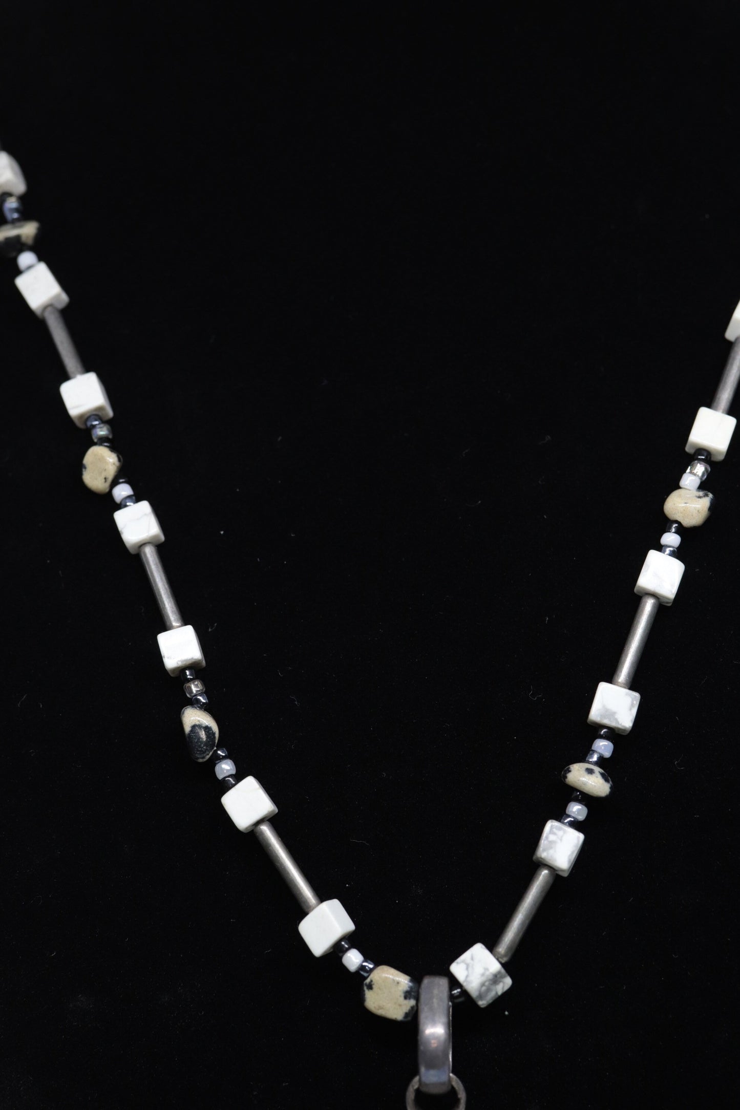 Dendrite Opal Agate Sterling Silver Necklace and Pendant. st(28/75)