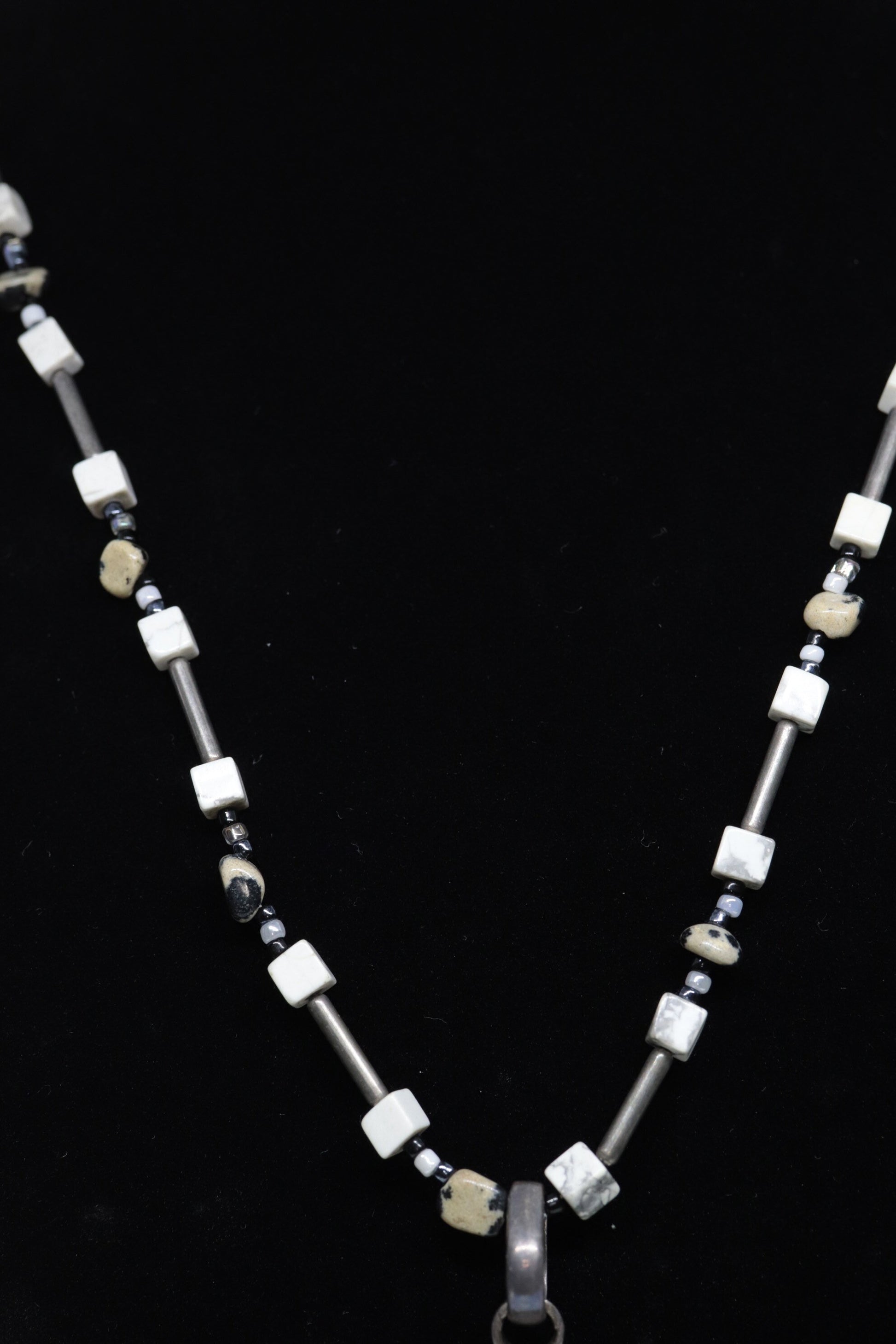 Dendrite Opal Agate Sterling Silver Necklace and Pendant. st(28/75)