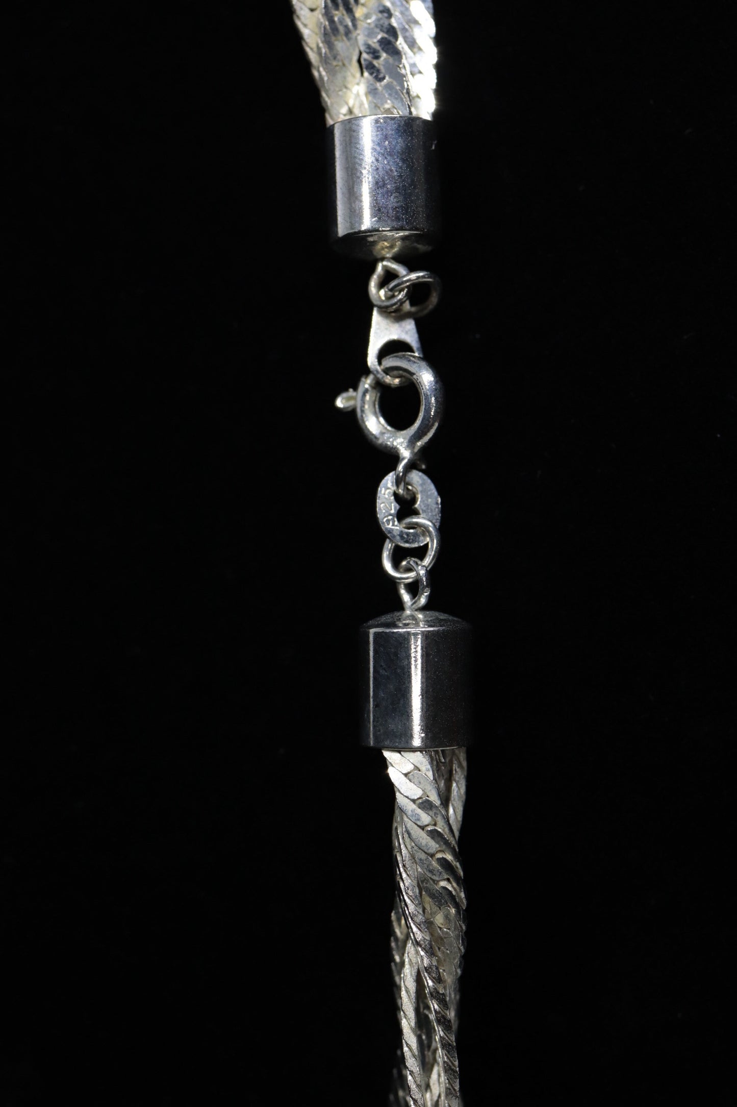 Vintage HEAVY Sterling Silver 925 Braided Herringbone Chain Necklace 10mm and 22in 44.9g st(10/06)