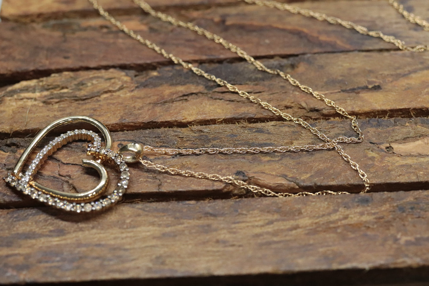 Heart Diamond pendant. 14k Open double heart 0.80ctw Pave Pendant Necklace. st(103/50)