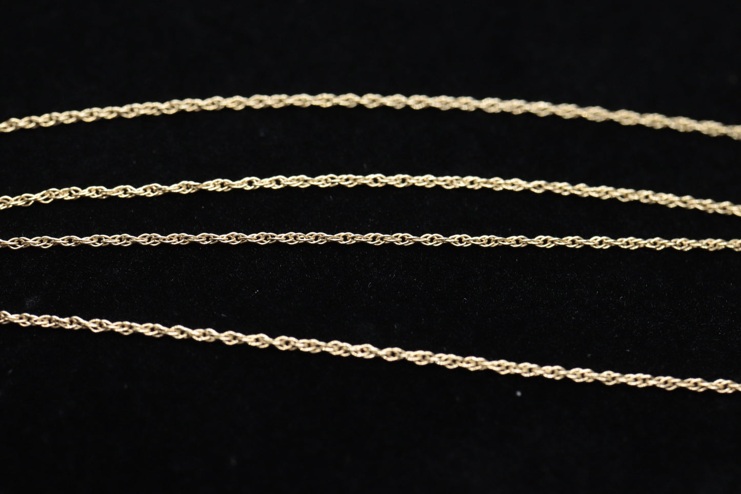 14k 3 Diamond Past Present Future Journey Pendant. 14k Yellow gold cluster diamond pendant Rope necklace. st (74/75)