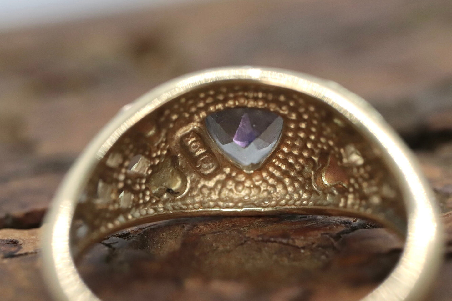 Black Hills Gold Ring. 10k Multi-Tone Mystic Topaz Trillion Black Hills Gold Statement Ring. st120/75