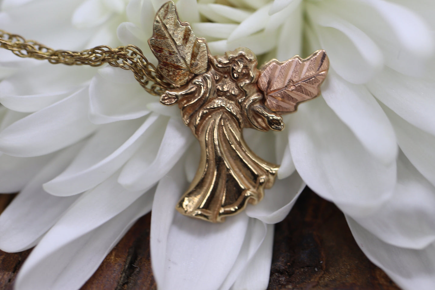 Black Hills Gold Angel Pendant. 10k multi tone Black Hills Gold Guardian Angel Pendant (34/50)