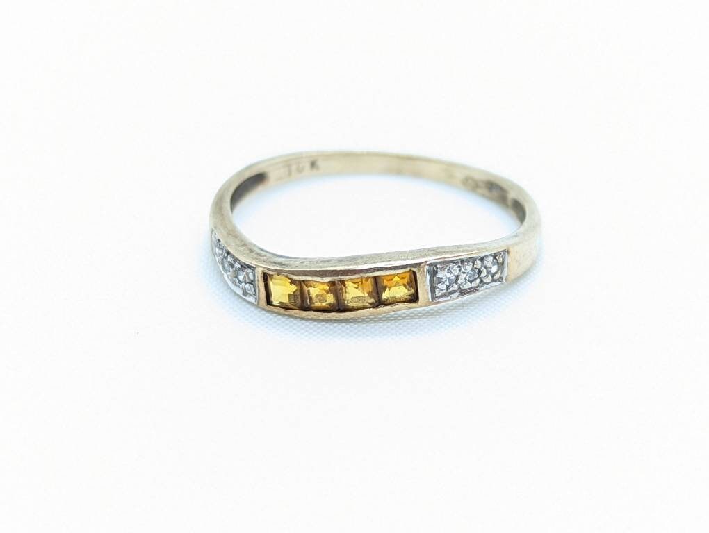 Vintage 10K Stacking rings. 10k Emerald Topaz Garnet Sapphire Citrine Thin band. Stacking Bands Rings. (st20/41)