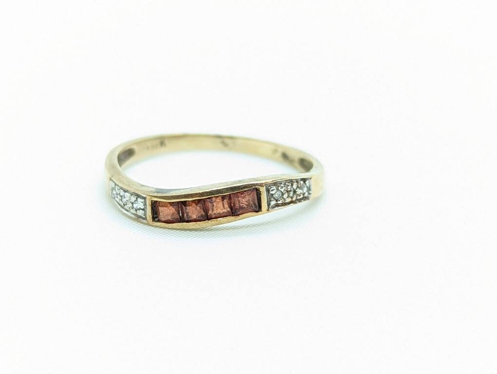 Vintage 10K Stacking rings. 10k Emerald Topaz Garnet Sapphire Citrine Thin band. Stacking Bands Rings. (st20/41)