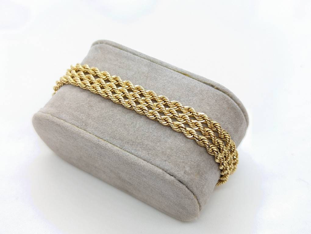 14k Heavy Rope Necklace. 14k Long Rope Necklace. 21.8grams 25in length 3mm width st(736)