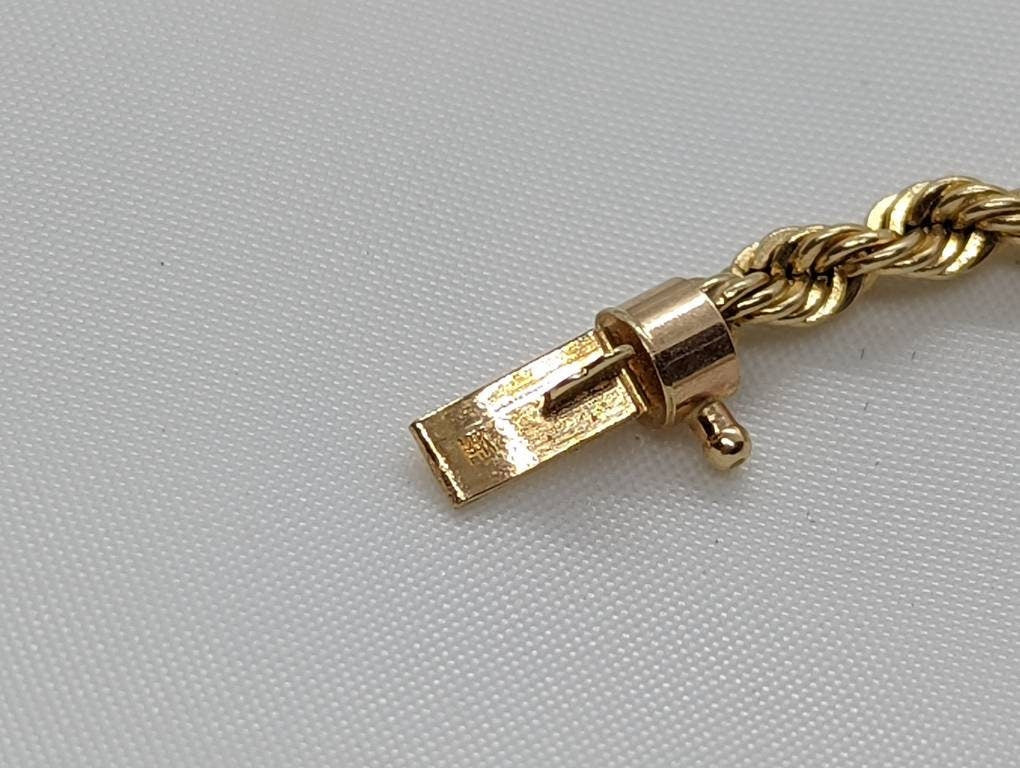 14k Heavy Rope Necklace. 14k Long Rope Necklace. 21.8grams 25in length 3mm width st(736)