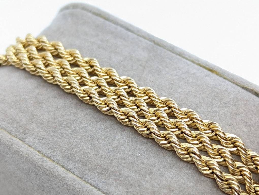 14k Heavy Rope Necklace. 14k Long Rope Necklace. 21.8grams 25in length 3mm width st(736)