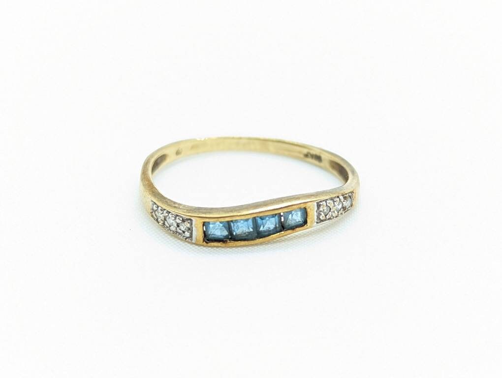 Vintage 10K Stacking rings. 10k Emerald Topaz Garnet Sapphire Citrine Thin band. Stacking Bands Rings. (st20/41)