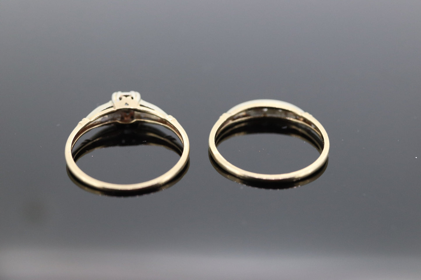 Art Deco Engagement Wedding Diamond Ring Set. Antique FIDELITY Wedding Ring Set. 14k Multi-Tone with a Diamond. st(106/37)