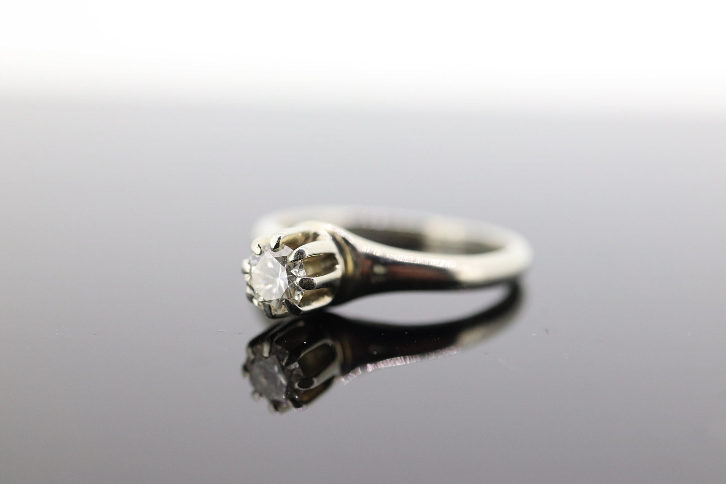 14k TRAUB Orange Blossom Ring. Diamond Solitaire Claw Set. Antique ORANGE Blossom Ring. Stock(230)