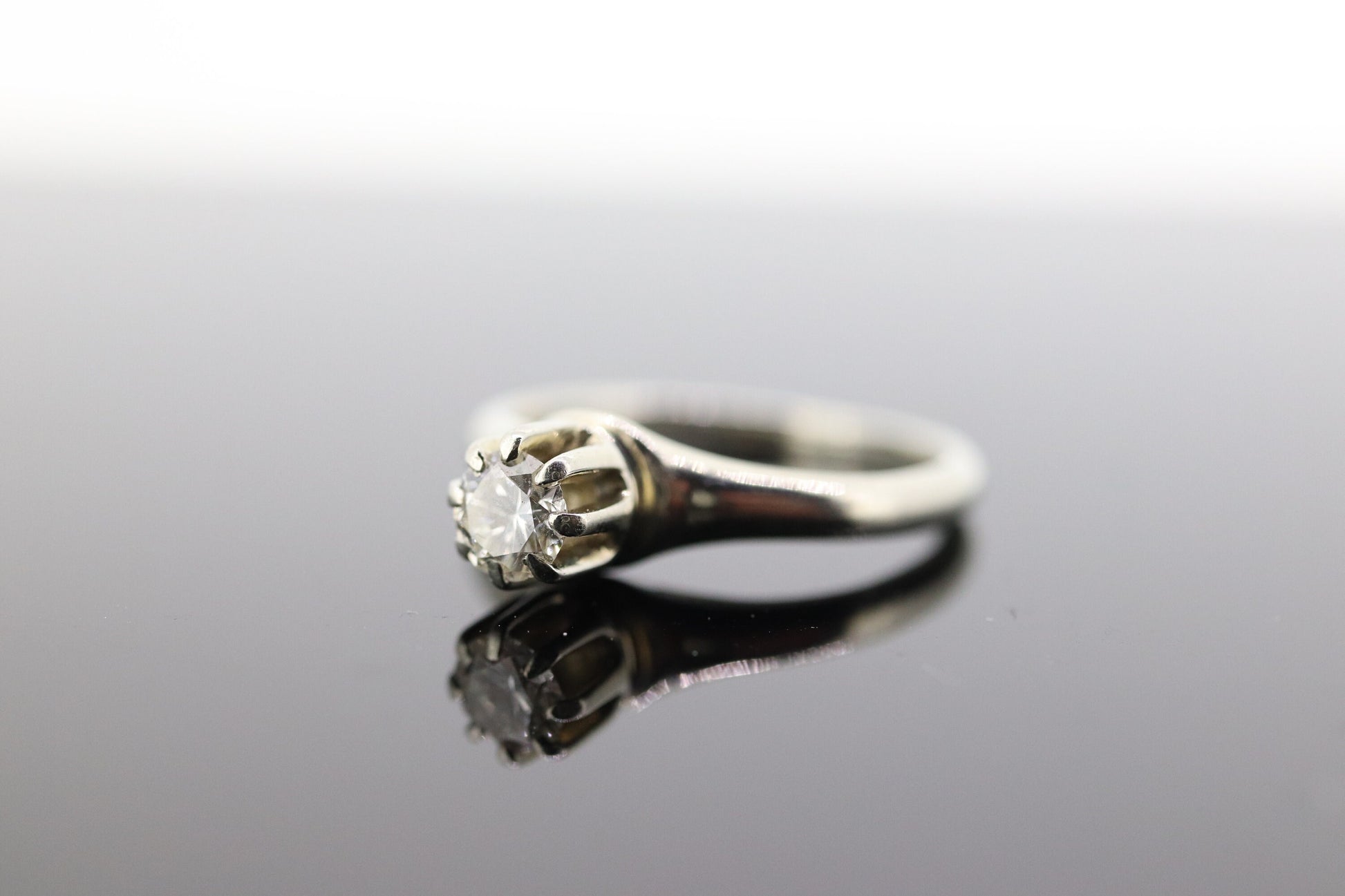 14k TRAUB Orange Blossom Ring. Diamond Solitaire Claw Set. Antique ORANGE Blossom Ring. Stock(230)