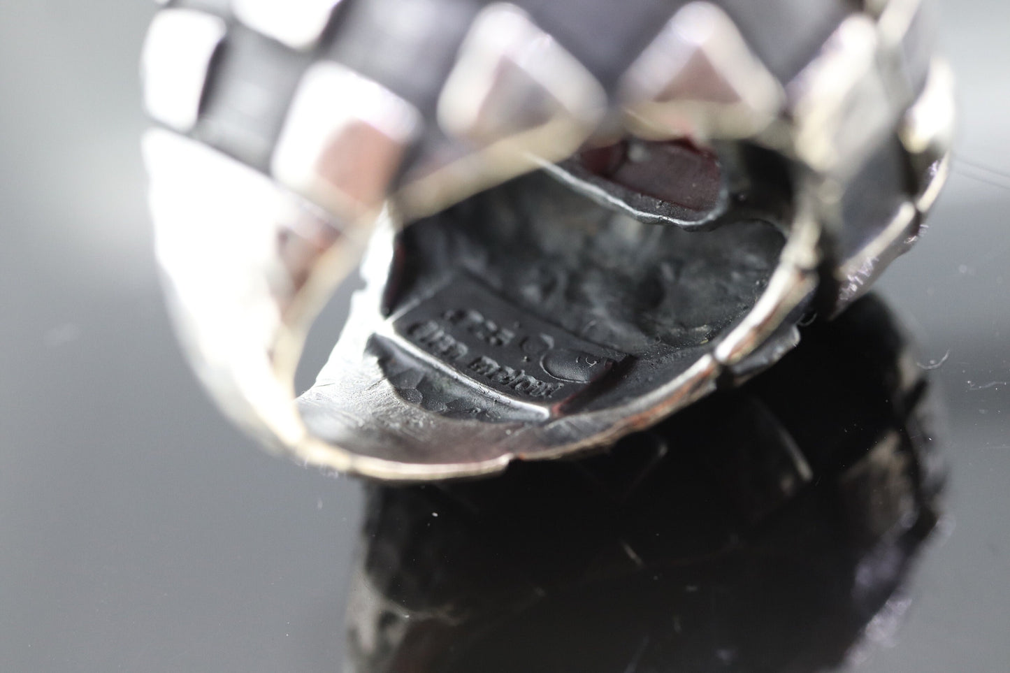 Dian Malouf RING. Pink Rhodochrosite Cabochon Heavy sterling Silver Signet Ring DLM Collection (st207/40)
