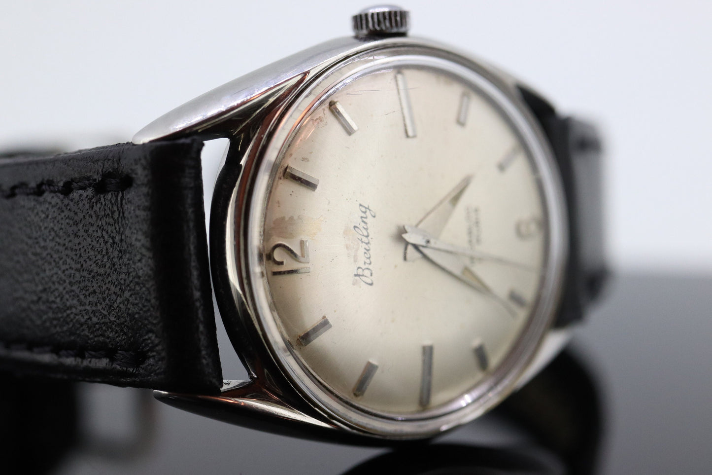 Vintage Breitling 17 Jewel Rubis Manual 1950s 34mm Watch 633 st(316)