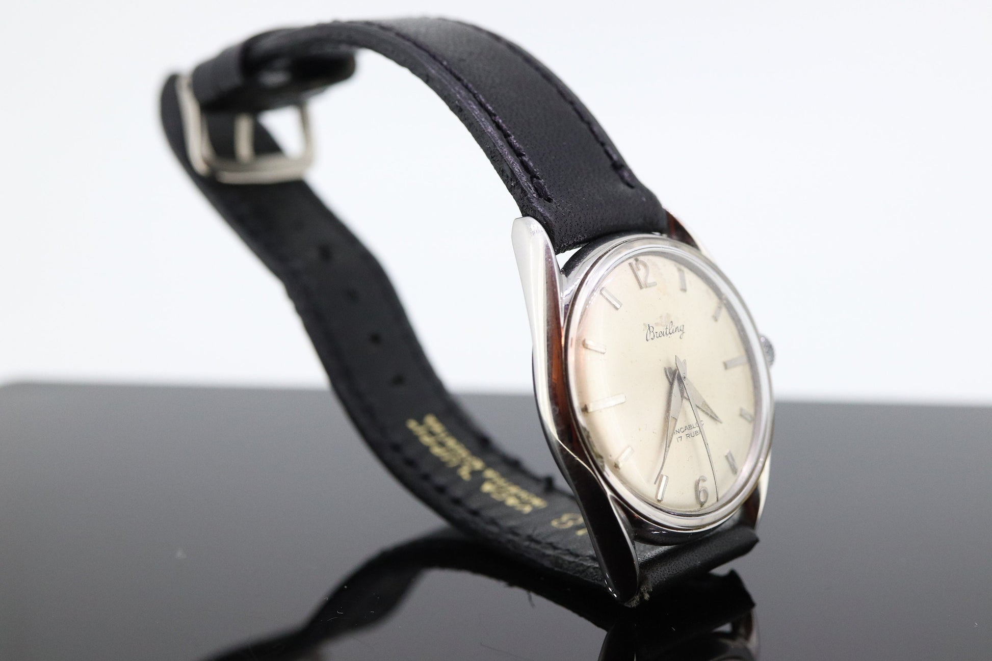 Vintage Breitling 17 Jewel Rubis Manual 1950s 34mm Watch 633  st(316)