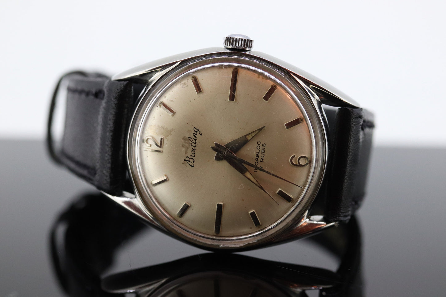 Vintage Breitling 17 Jewel Rubis Manual 1950s 34mm Watch 633  st(316)