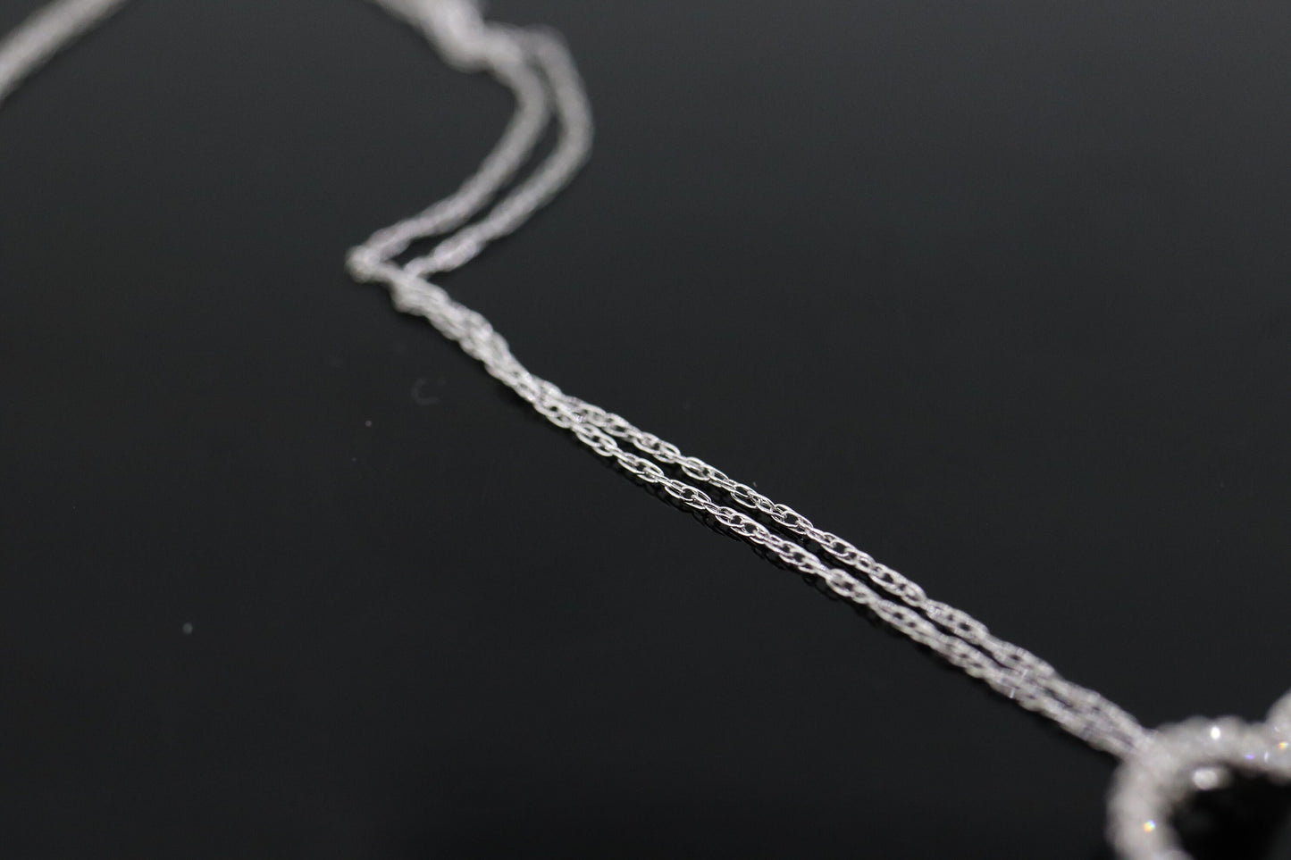14k Open Heart Diamond Necklace. Open Heart Necklace. st(63)