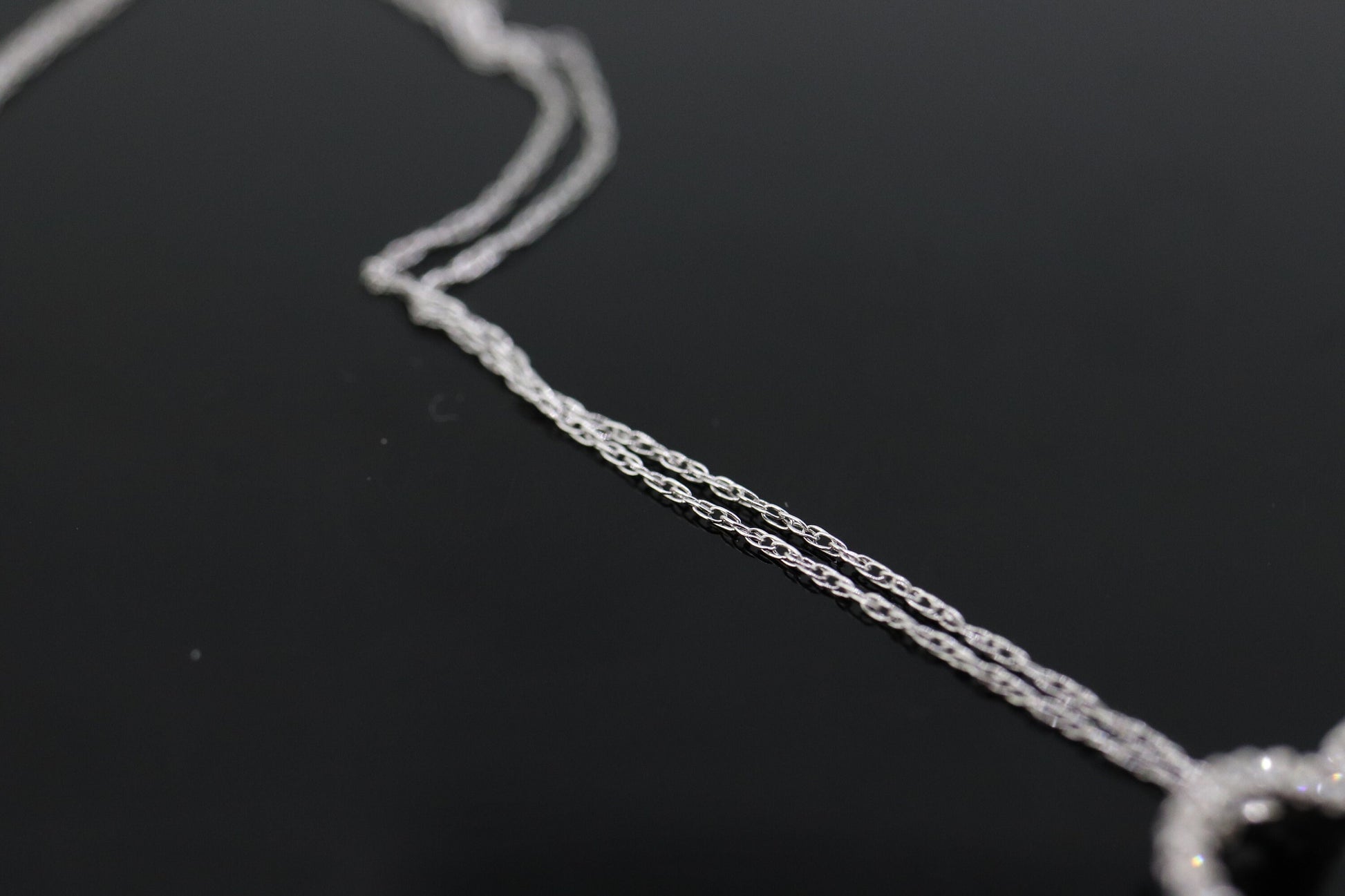 14k Open Heart Diamond Necklace. Open Heart Necklace. st(63)