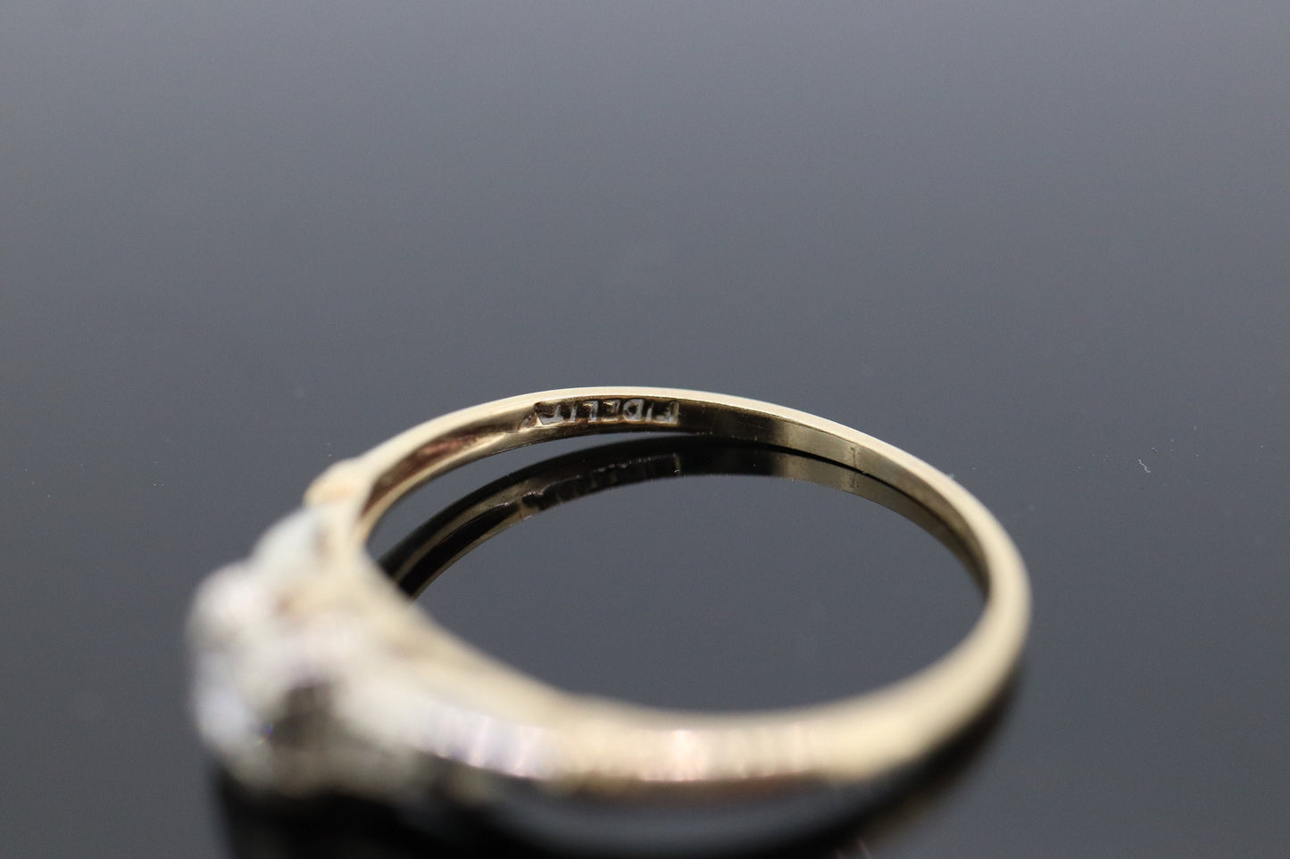 Art Deco Engagement Wedding Diamond Ring Set. Antique FIDELITY Wedding Ring Set. 14k Multi-Tone with a Diamond. st(106/37)