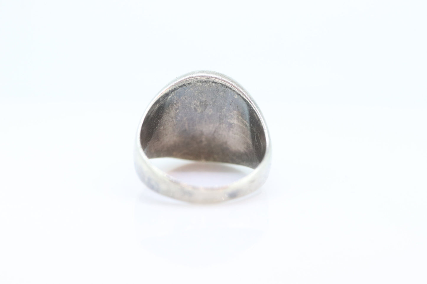 Heavy ZUNI Sterling Silver Signet ring. Navajo Turquoise cluster and Oyster Cluster Ring. St(14)