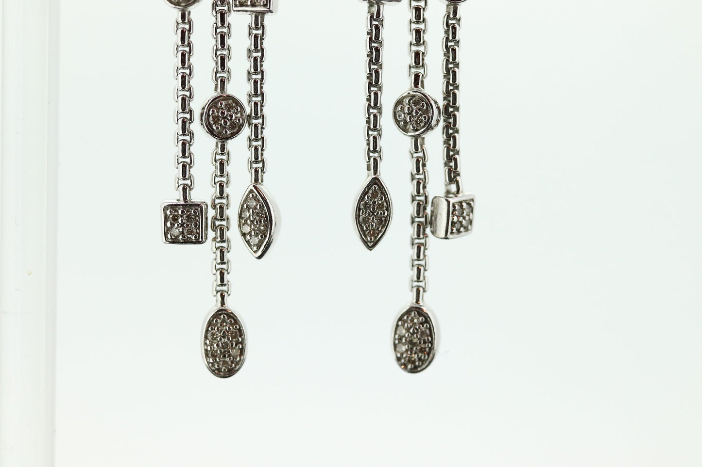 David Yurman DIAMOND Sterling Silver CABLE Drop Earrings. David Yurman CONFETTI Diamond strand dangle earrings st(212)