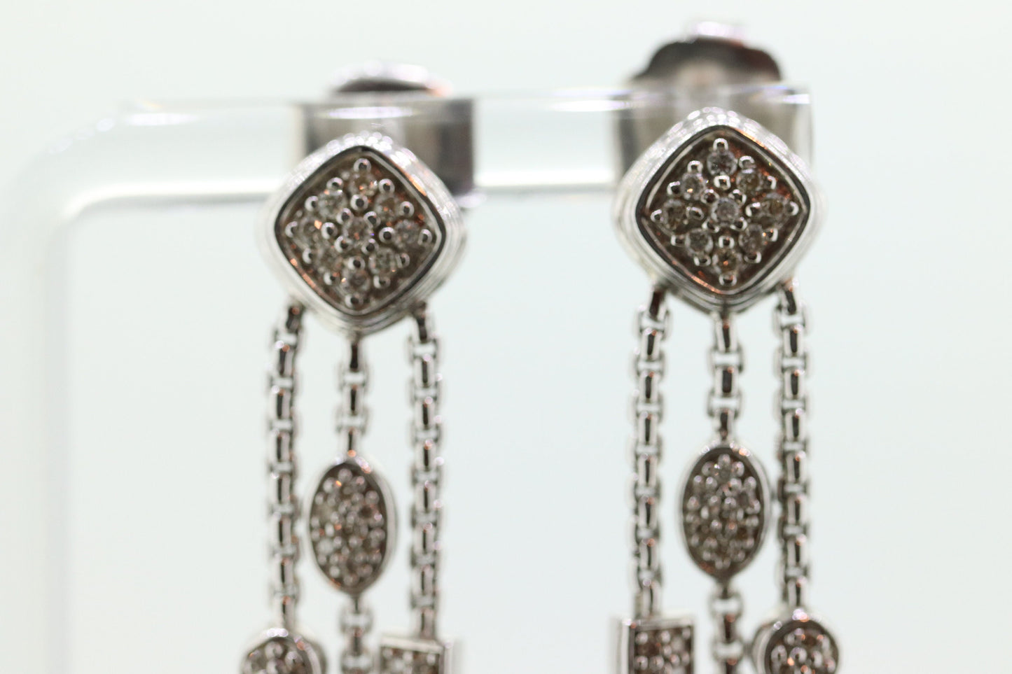 David Yurman DIAMOND Sterling Silver CABLE Drop Earrings. David Yurman CONFETTI Diamond strand dangle earrings st(212)