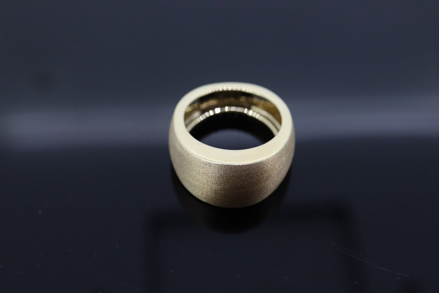 Brushed Wide Dome 14k Yellow Gold Band. Italian 14k DOME Textured band. st(167)