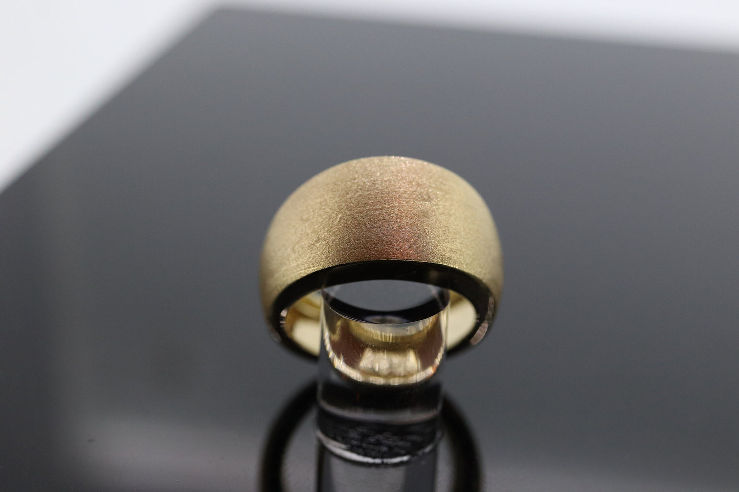 Brushed Wide Dome 14k Yellow Gold Band. Italian 14k DOME Textured band. st(167)