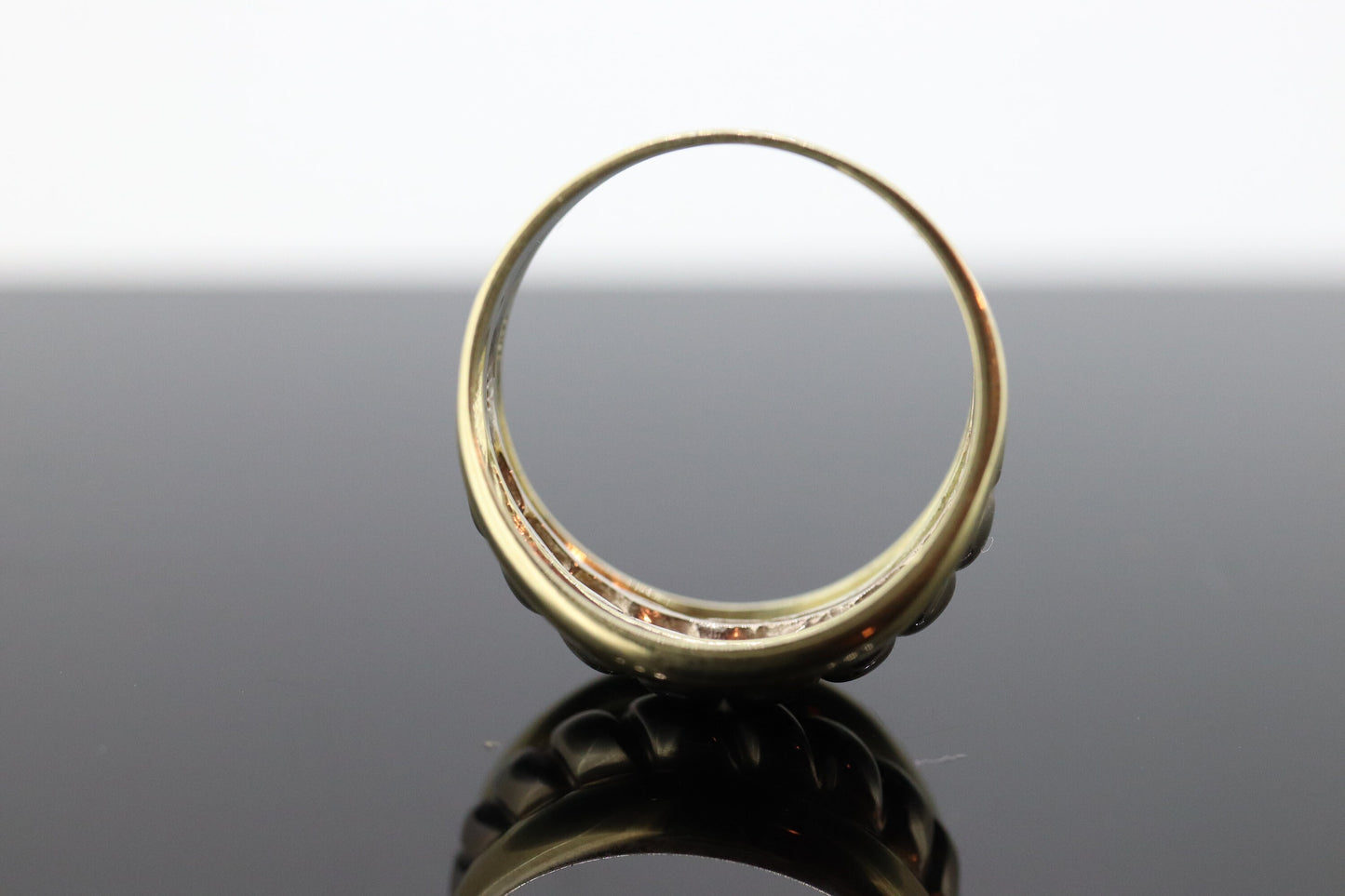 Cable Wide Dome 14k Yellow Gold Band. Italian Milor 14k DOME Multi Tone band. st(167)