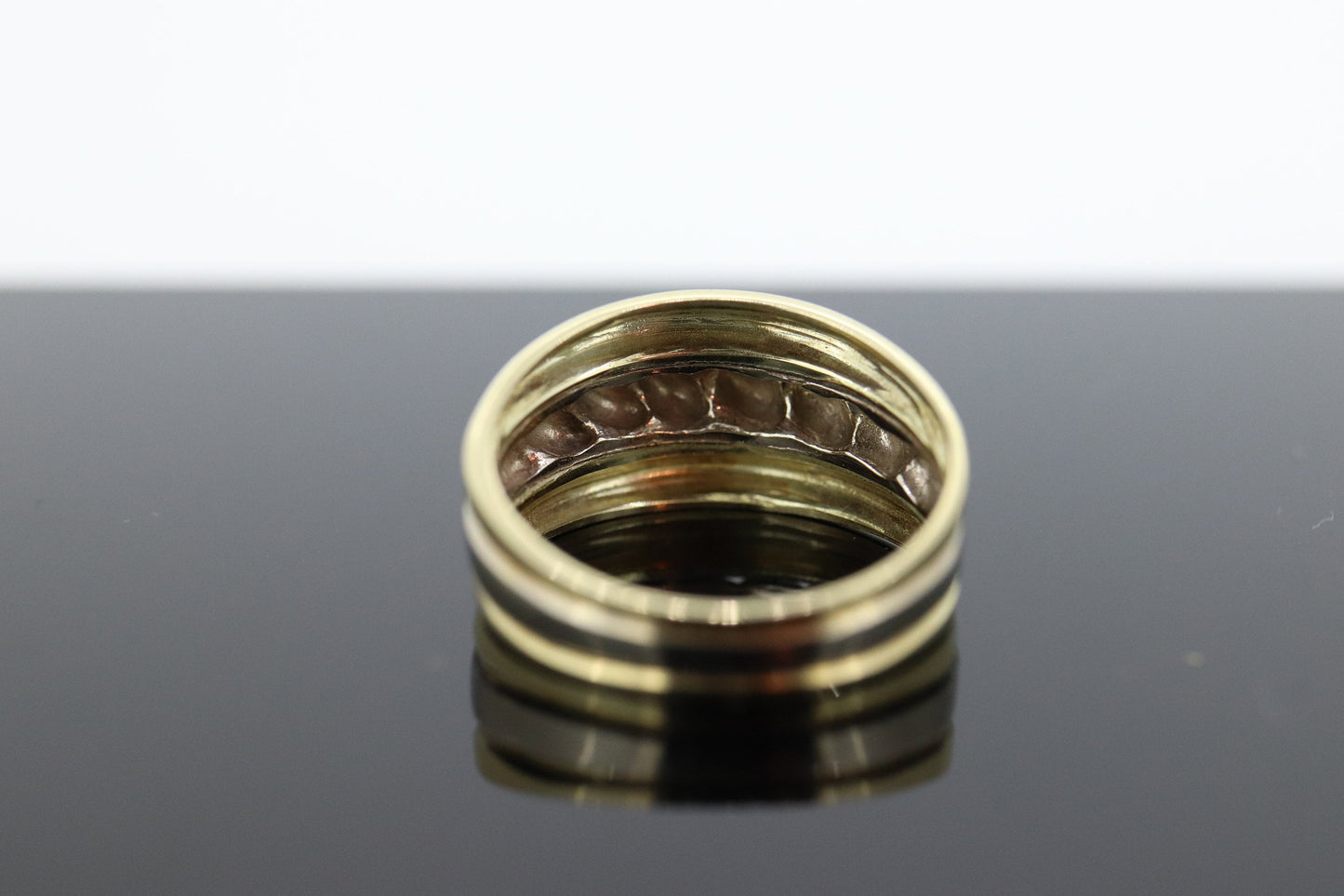 Cable Wide Dome 14k Yellow Gold Band. Italian Milor 14k DOME Multi Tone band. st(167)