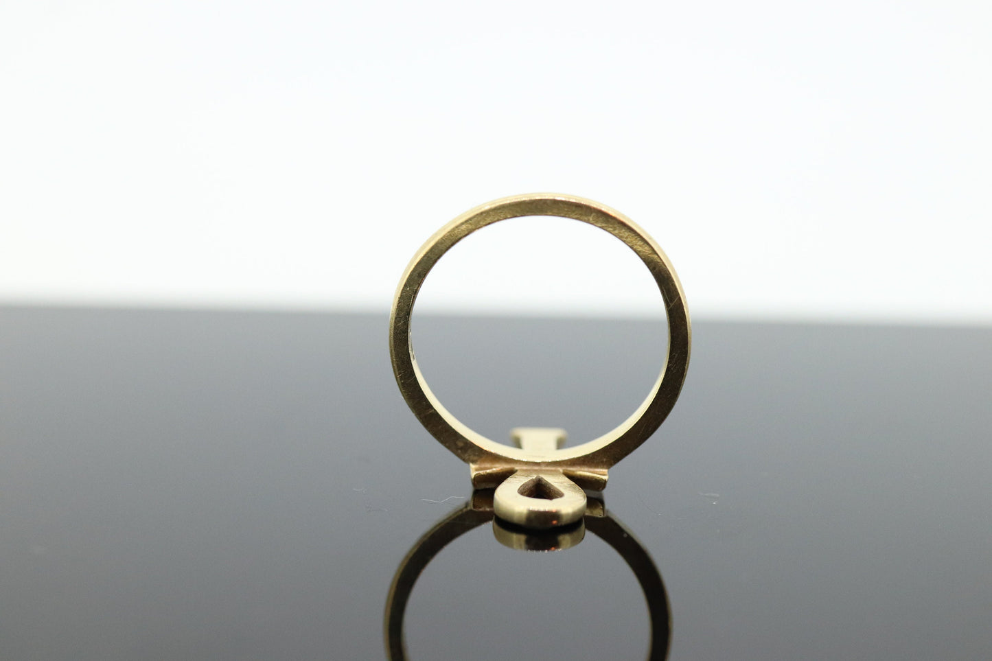 14k ANKH RING. Egyptian Cross Ring 14k Textured Yellow Gold. st(84)