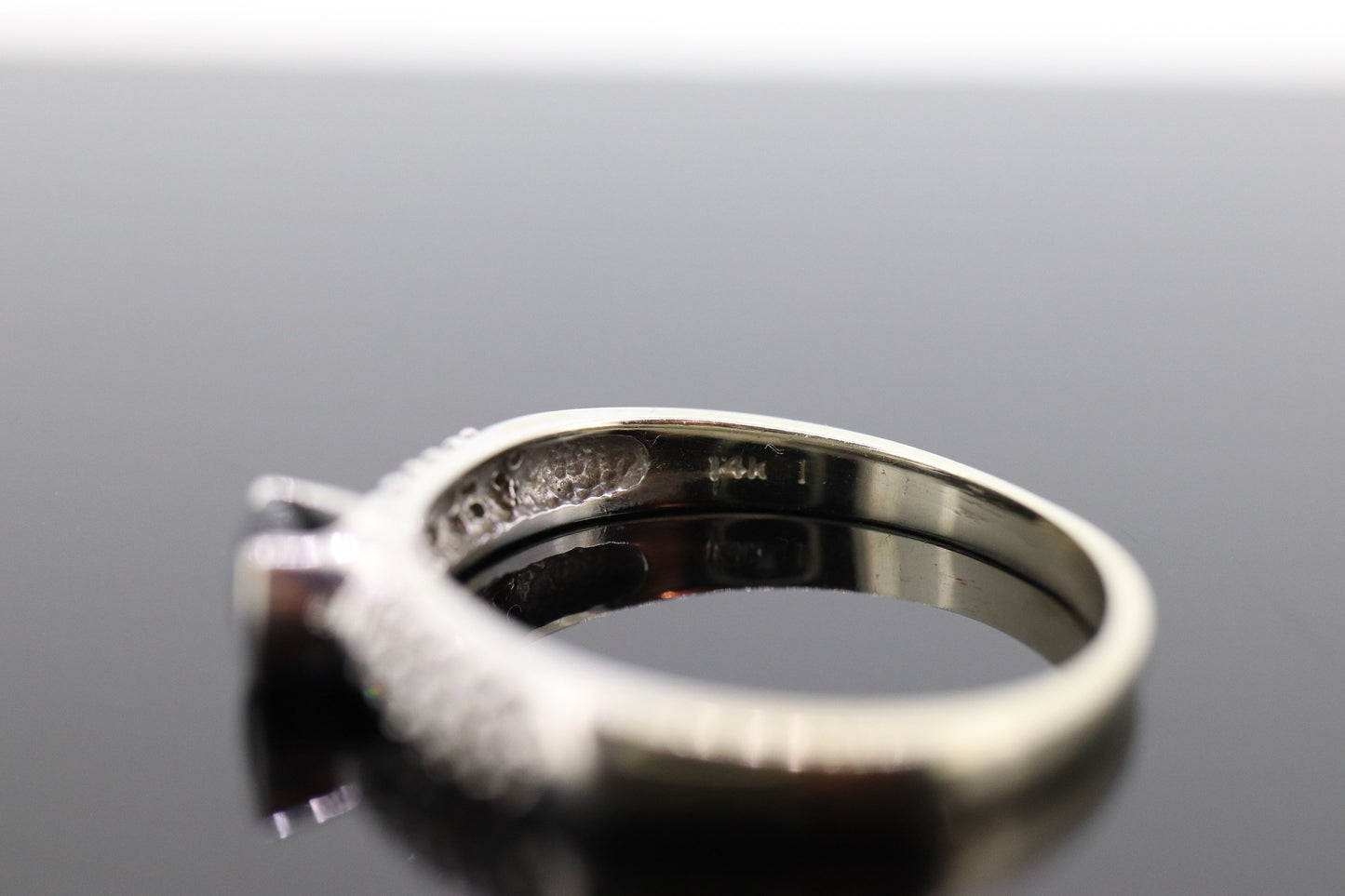 EFFY Sapphire ring. 14k Sapphire Diamond solitaire ring. BITA Sapphire diamond ring. st(155)