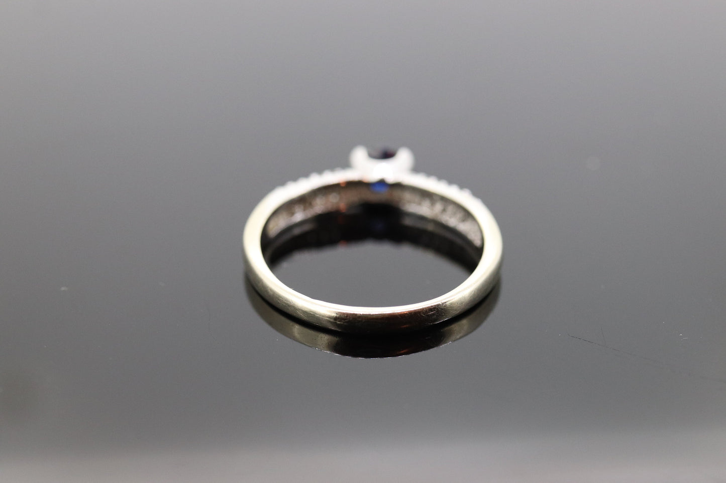 EFFY Sapphire ring. 14k Sapphire Diamond solitaire ring. BITA Sapphire diamond ring. st(155)