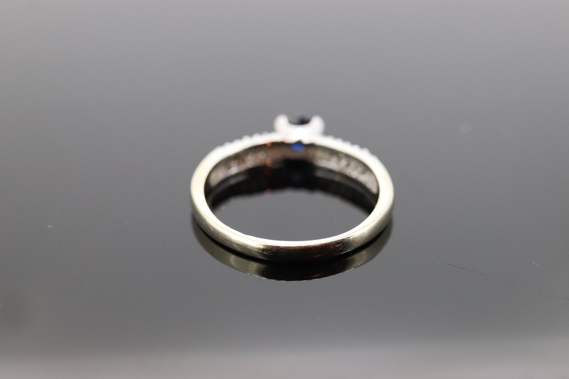 EFFY Sapphire ring. 14k Sapphire Diamond solitaire ring. BITA Sapphire diamond ring. st(155)