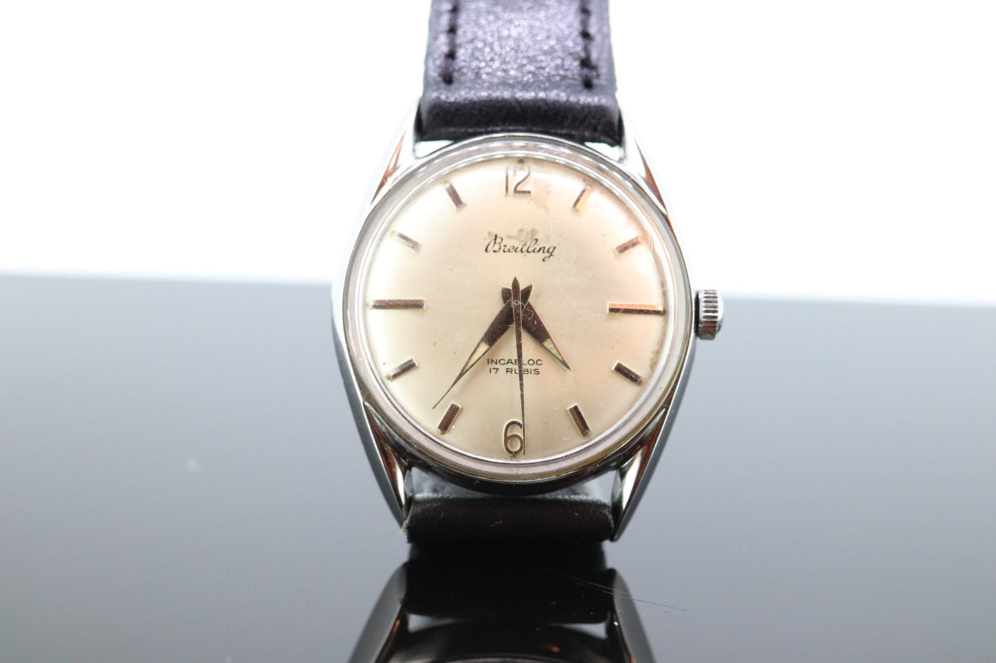 Vintage Breitling 17 Jewel Rubis Manual 1950s 34mm Watch 633 st(316)