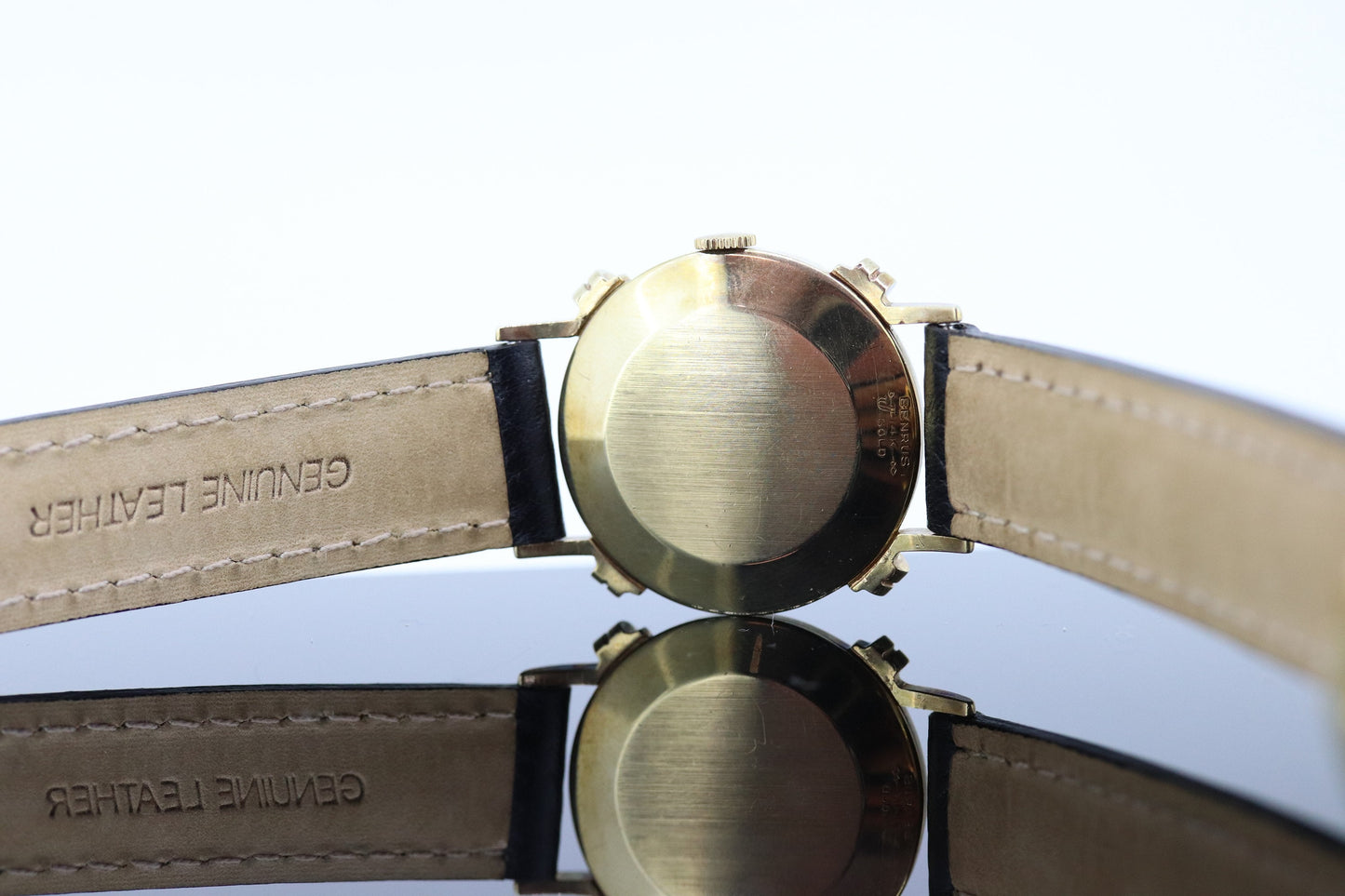 BENRUS Watch. 14k Yellow Gold Knotted Fancy Lugs Case. 1950s Vintage Mens watch. st(10-00)