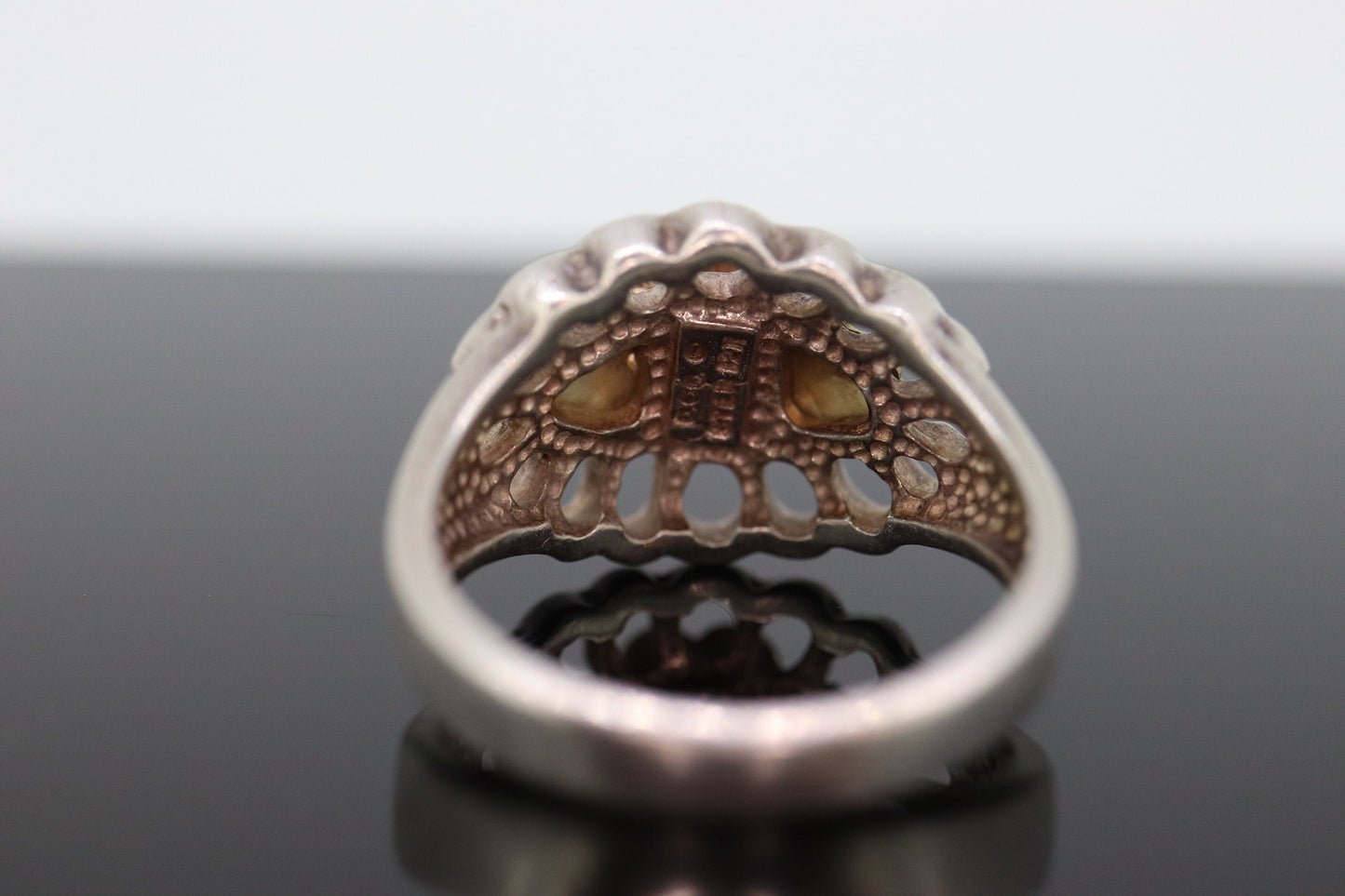 Black Hills Gold Sterling Silver ROSE Band. 10k Black Hills Gold Flower ROSE ring. st(26)