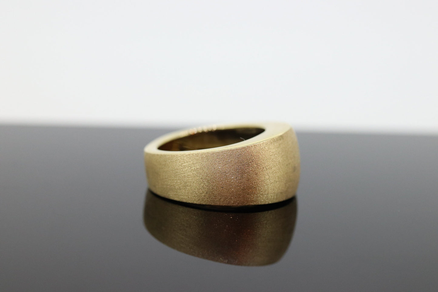 Brushed Wide Dome 14k Yellow Gold Band. Italian 14k DOME Textured band. st(167)