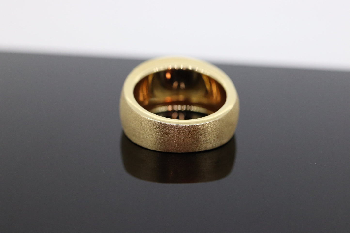 Brushed Wide Dome 14k Yellow Gold Band. Italian 14k DOME Textured band. st(167)