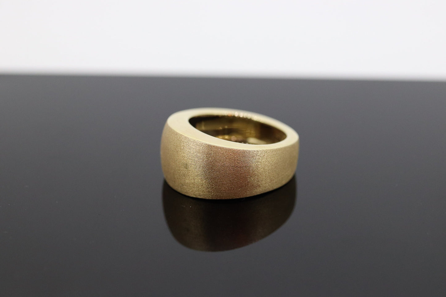 Brushed Wide Dome 14k Yellow Gold Band. Italian 14k DOME Textured band. st(167)