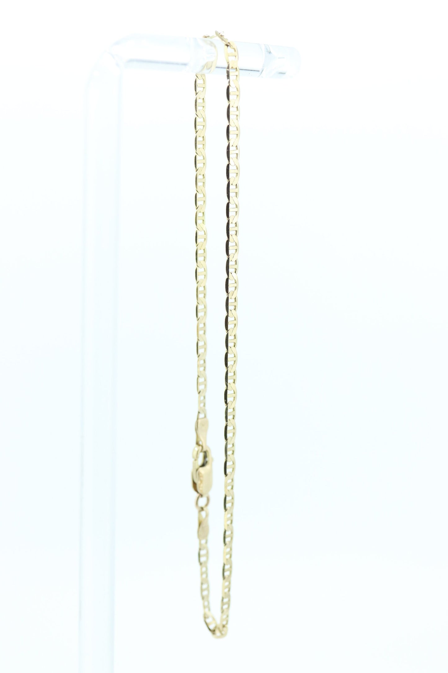 10k Mariner Link Bracelet. Dainty 10k Mens or Womens Anchor Bracelet. 1.4gram 7.25in length st(59)