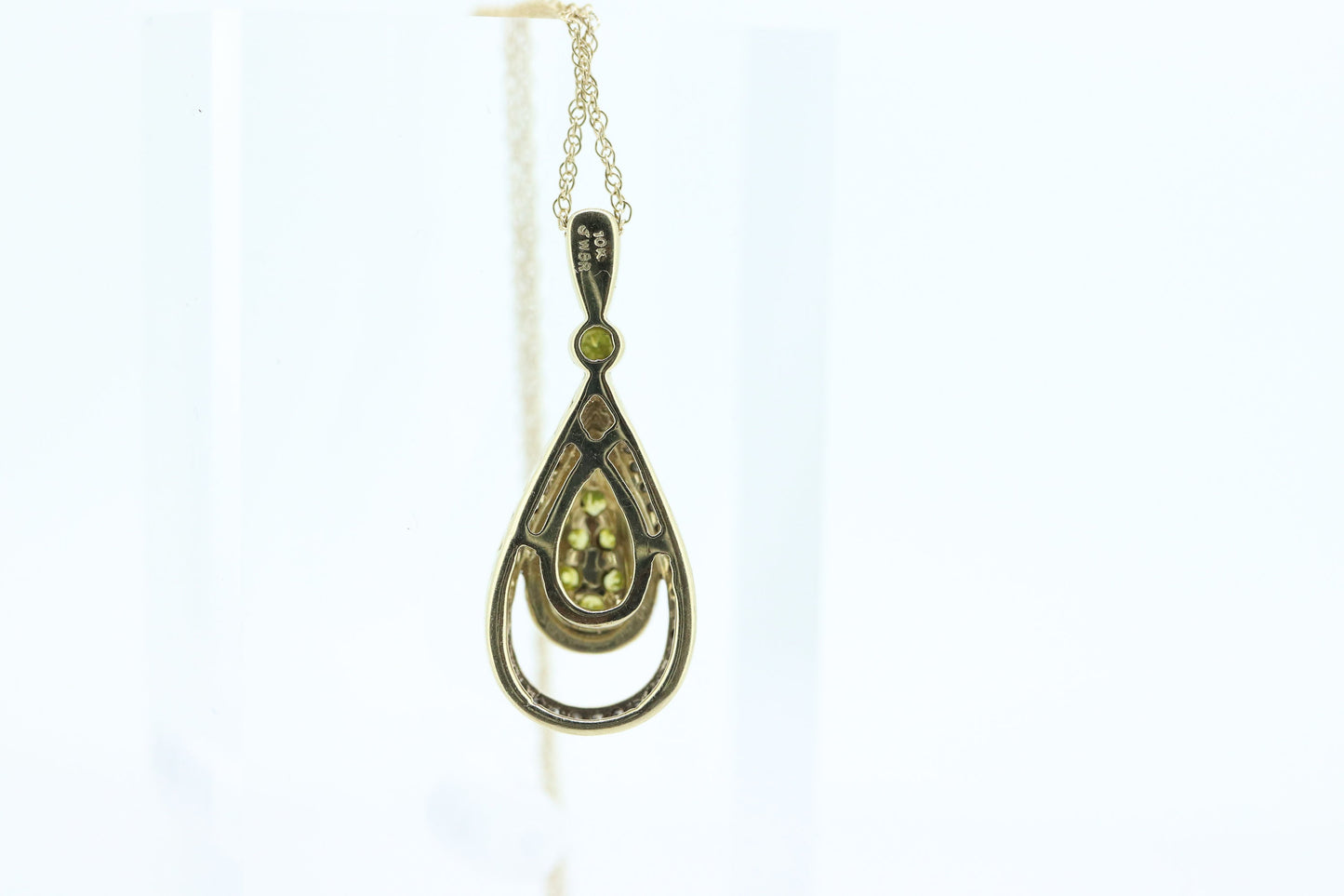 Diamond Teardrop Cluster Pendant. 10k Yellow Diamond Pendant and Necklace. Teardrop Drop Diamond Pendant. Dainty diamond pendant. st(115)